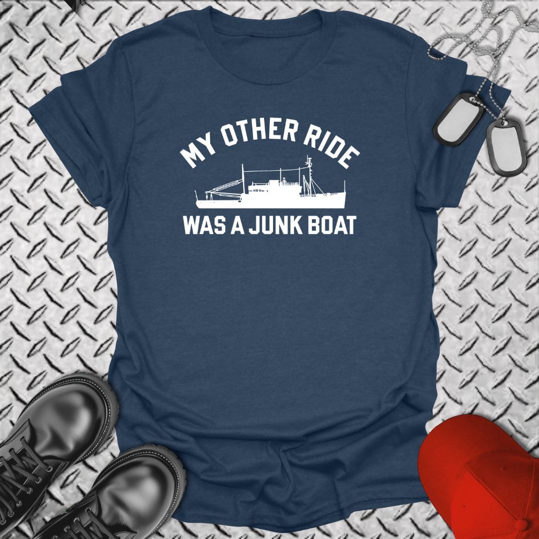 NavyHumor Everyday Tee Heather Navy / S My Other Ride Was A Junk Boat