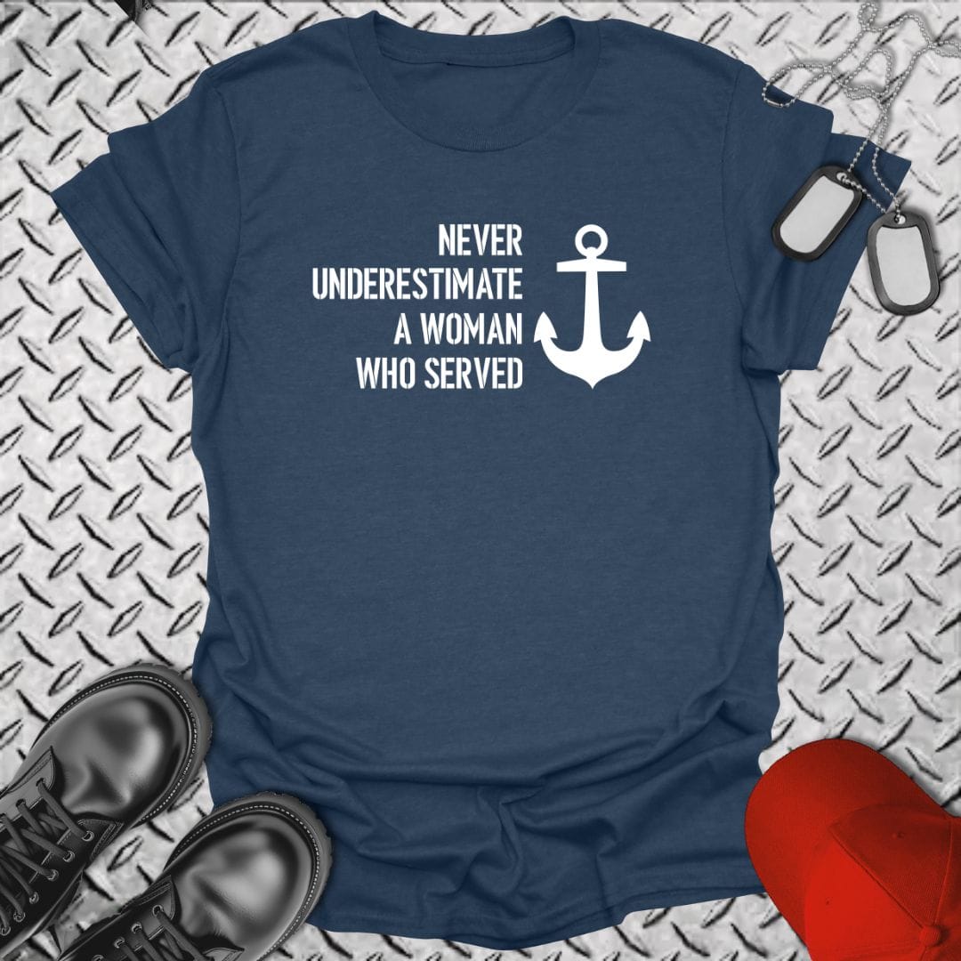 NavyHumor Everyday Tee Heather Navy / S Never Underestimate A Woman