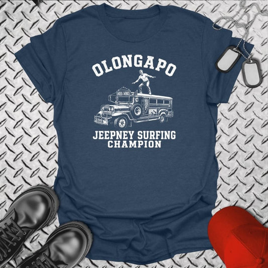 NavyHumor Everyday Tee Heather Navy / S Olongapo Jeepney Surfing Champion