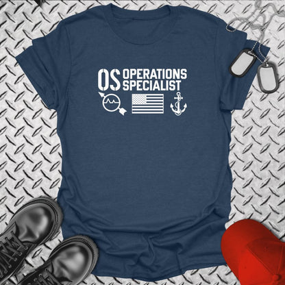 NavyHumor Everyday Tee Heather Navy / S OS - Flag & Anchor