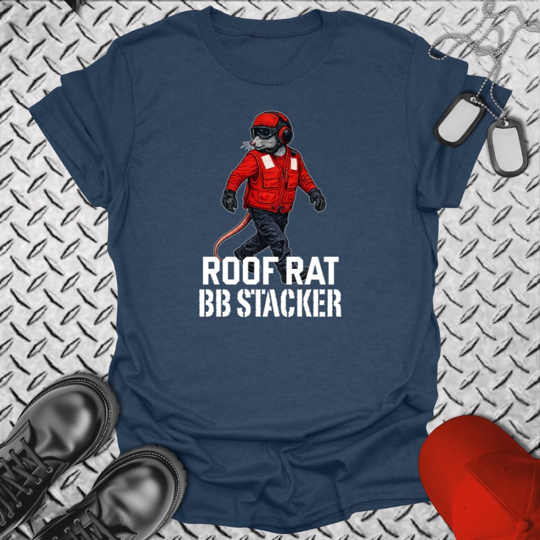 NavyHumor Everyday Tee Heather Navy / S Red Roof Rat - BB Stacker