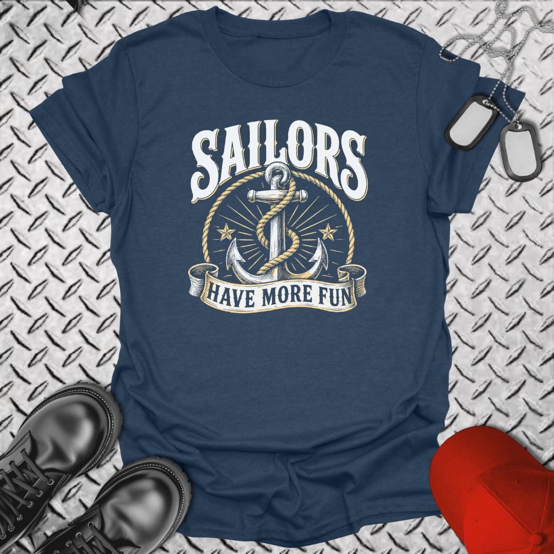 NavyHumor Everyday Tee Heather Navy / S Sailors Have More Fun