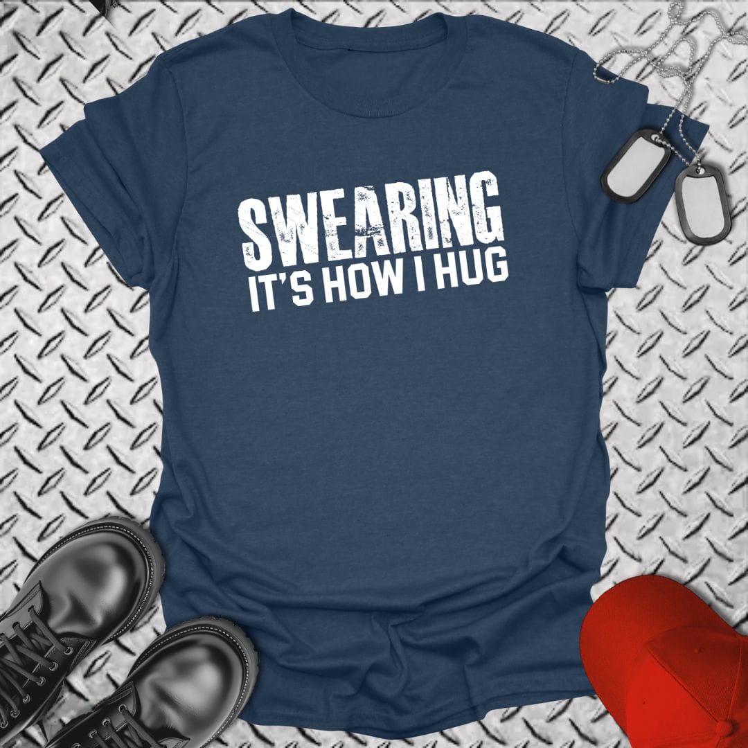 NavyHumor Everyday Tee Heather Navy / S Swearing - It's How I Hug