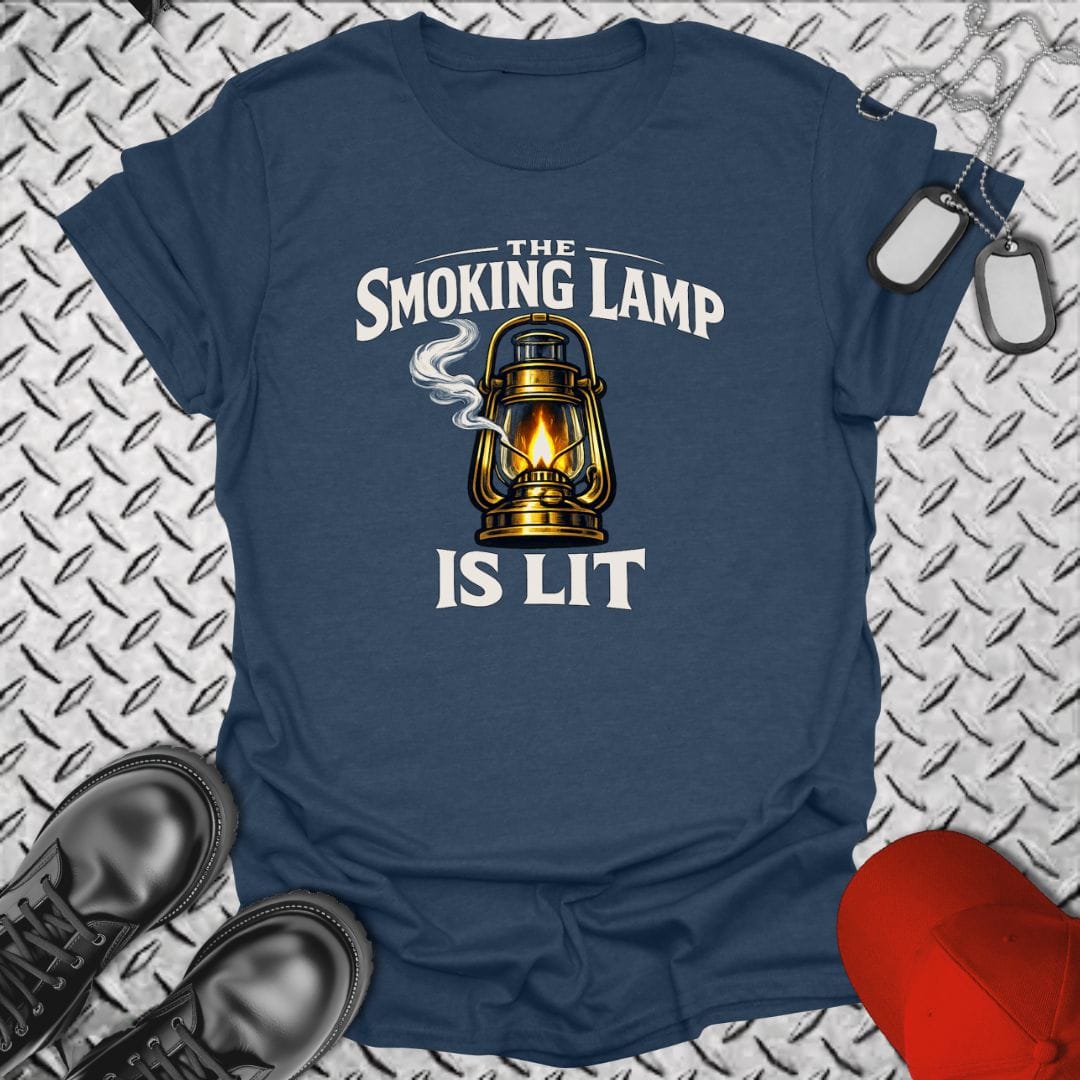 NavyHumor Everyday Tee Heather Navy / S The Smoking Lamp Is Lit