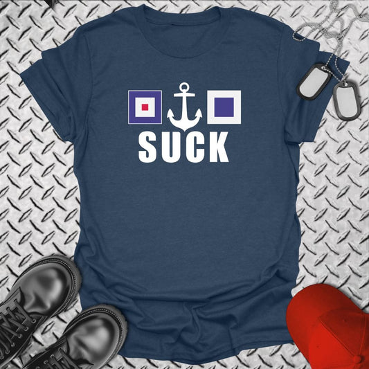 NavyHumor Everyday Tee Heather Navy / S W(anchor)S Suck