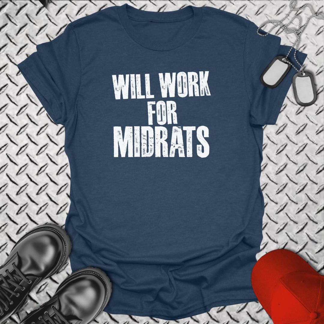 NavyHumor Everyday Tee Heather Navy / S Will Work For Midrats