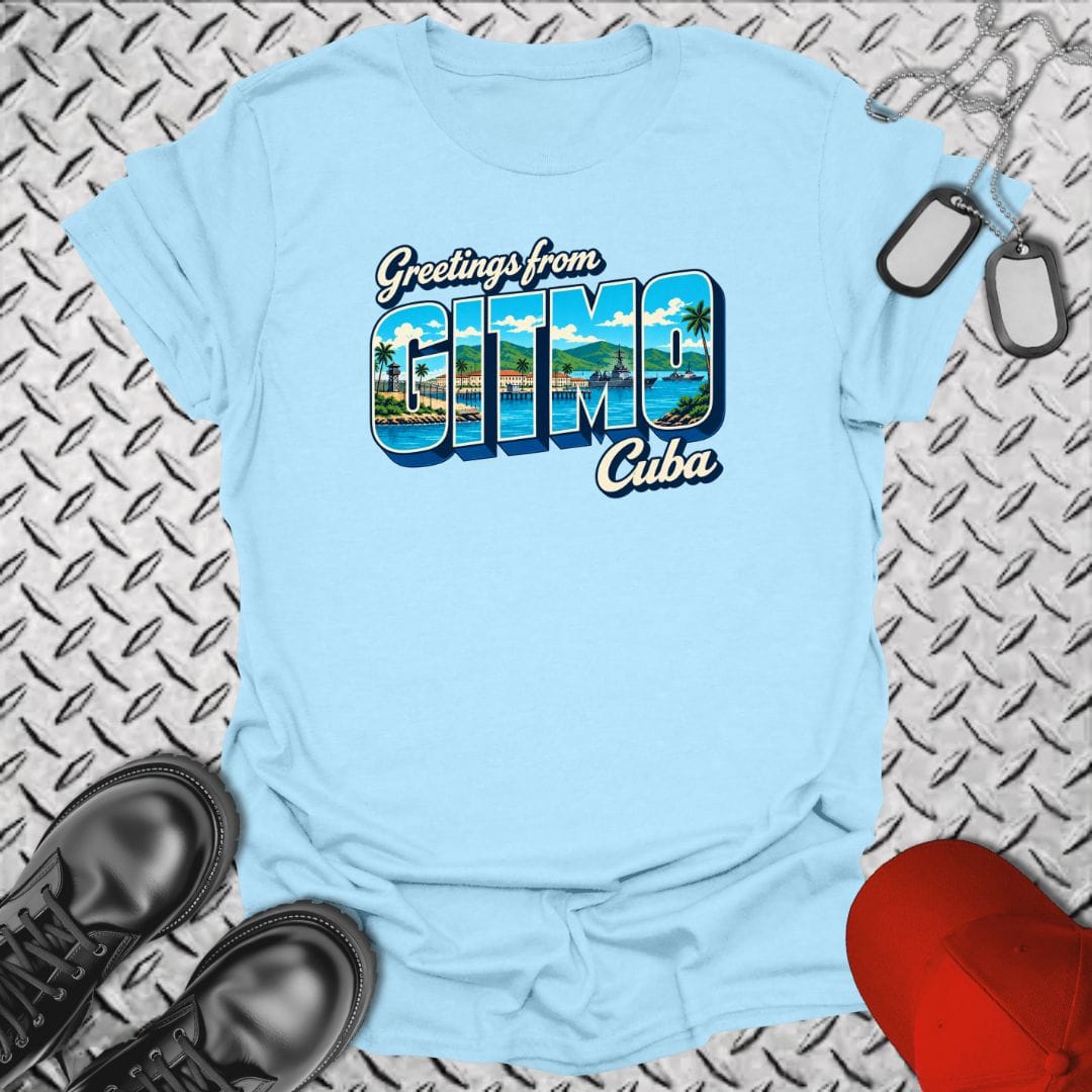 NavyHumor Everyday Tee Light Blue / S Greetings From GITMO
