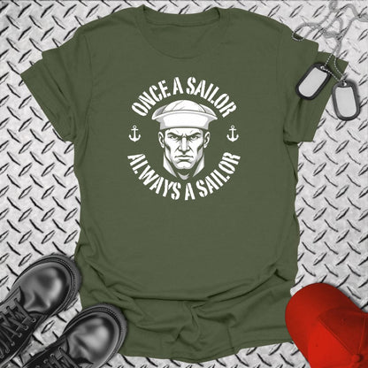 NavyHumor Everyday Tee Military Green / S Always A Sailor