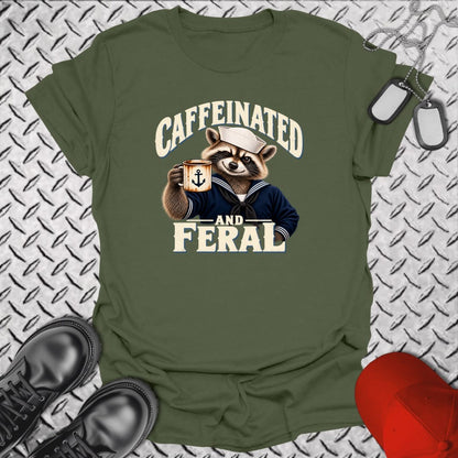 NavyHumor Everyday Tee Military Green / S Caffeinated and Feral