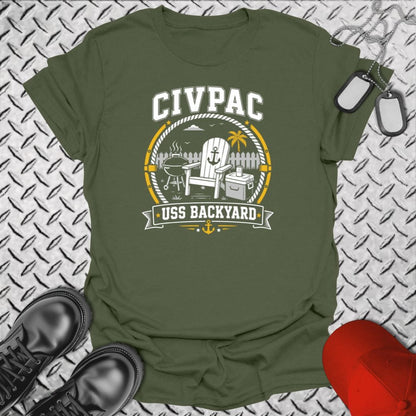 NavyHumor Everyday Tee Military Green / S CIVPAC - USS Backyard