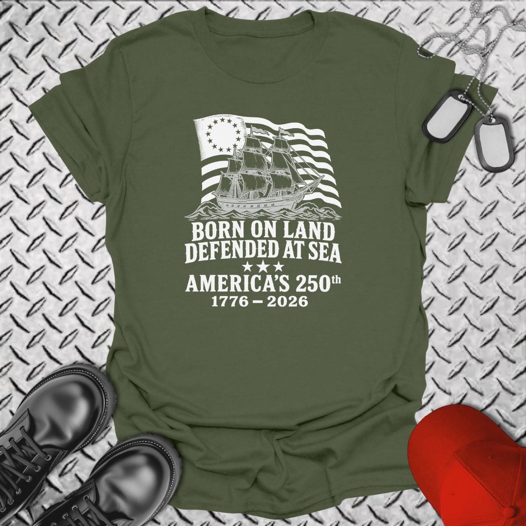 NavyHumor Everyday Tee Military Green / S Defended At Sea 250th