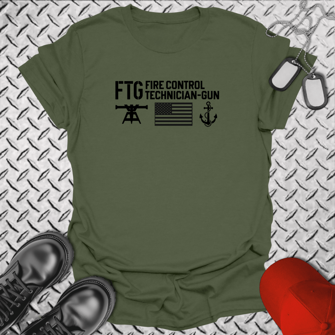 NavyHumor Everyday Tee Military Green / S FTG - Flag & Anchor