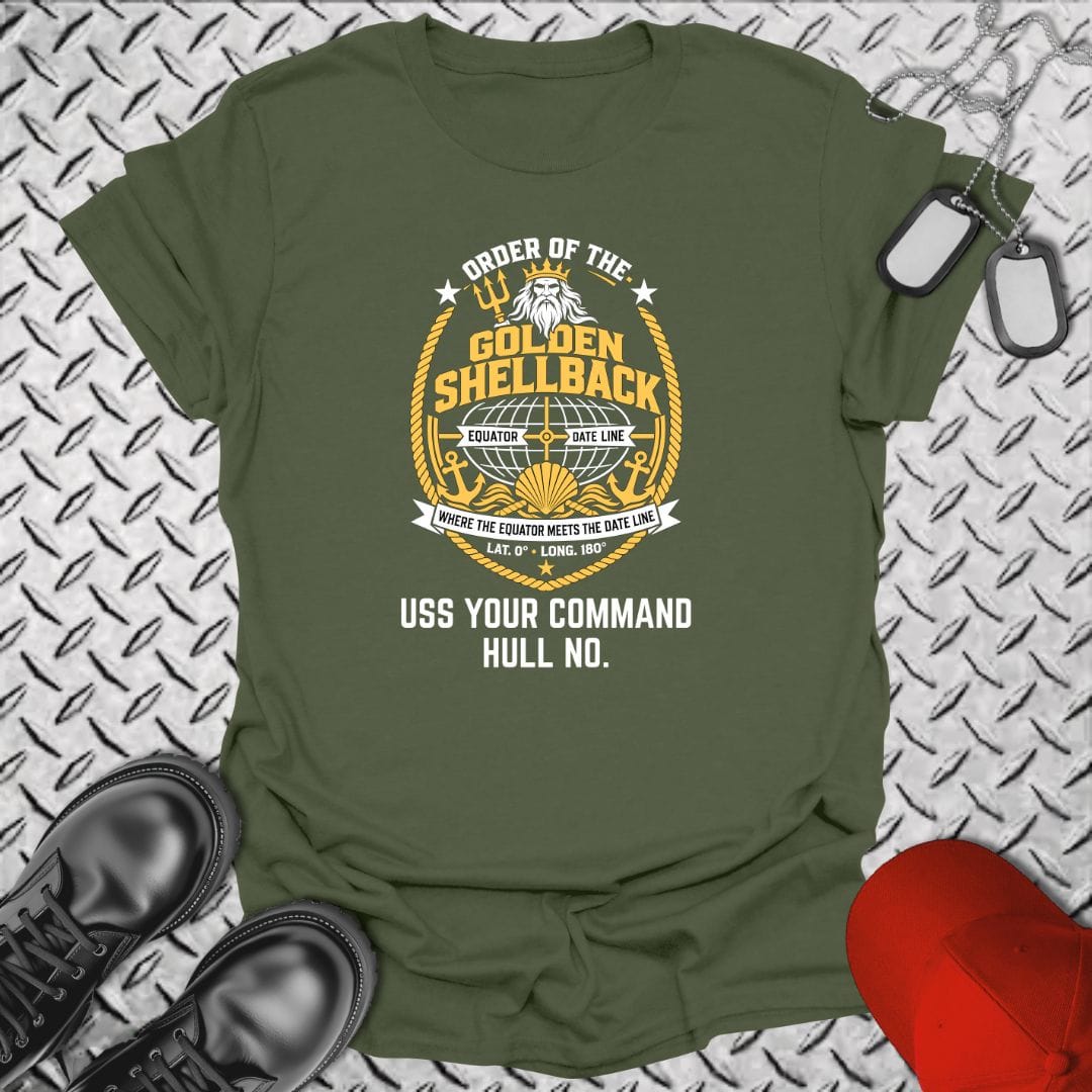 NavyHumor Everyday Tee Military Green / S Golden Shellback — Add Your Command