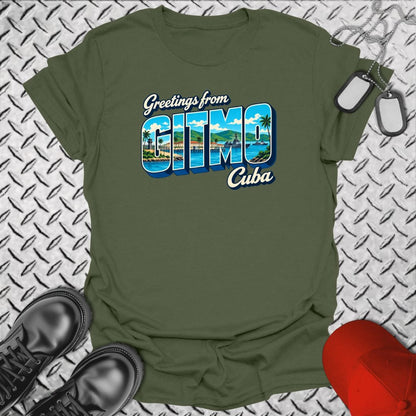 NavyHumor Everyday Tee Military Green / S Greetings From GITMO