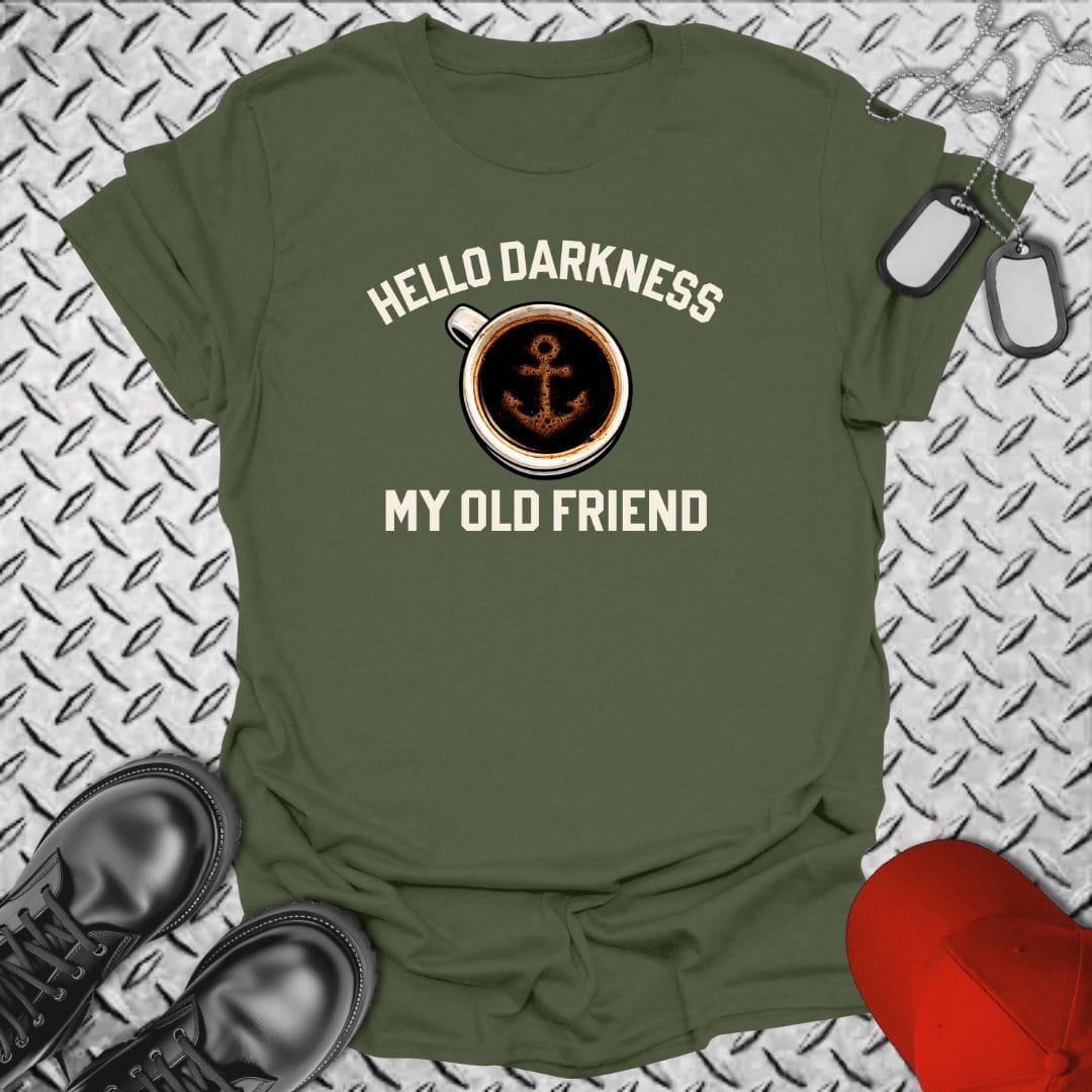 NavyHumor Everyday Tee Military Green / S Hello Darkness - Navy Coffee