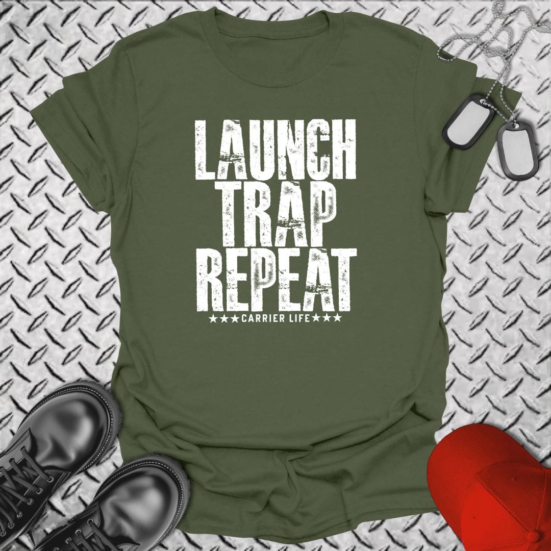 NavyHumor Everyday Tee Military Green / S Launch Trap Repeat