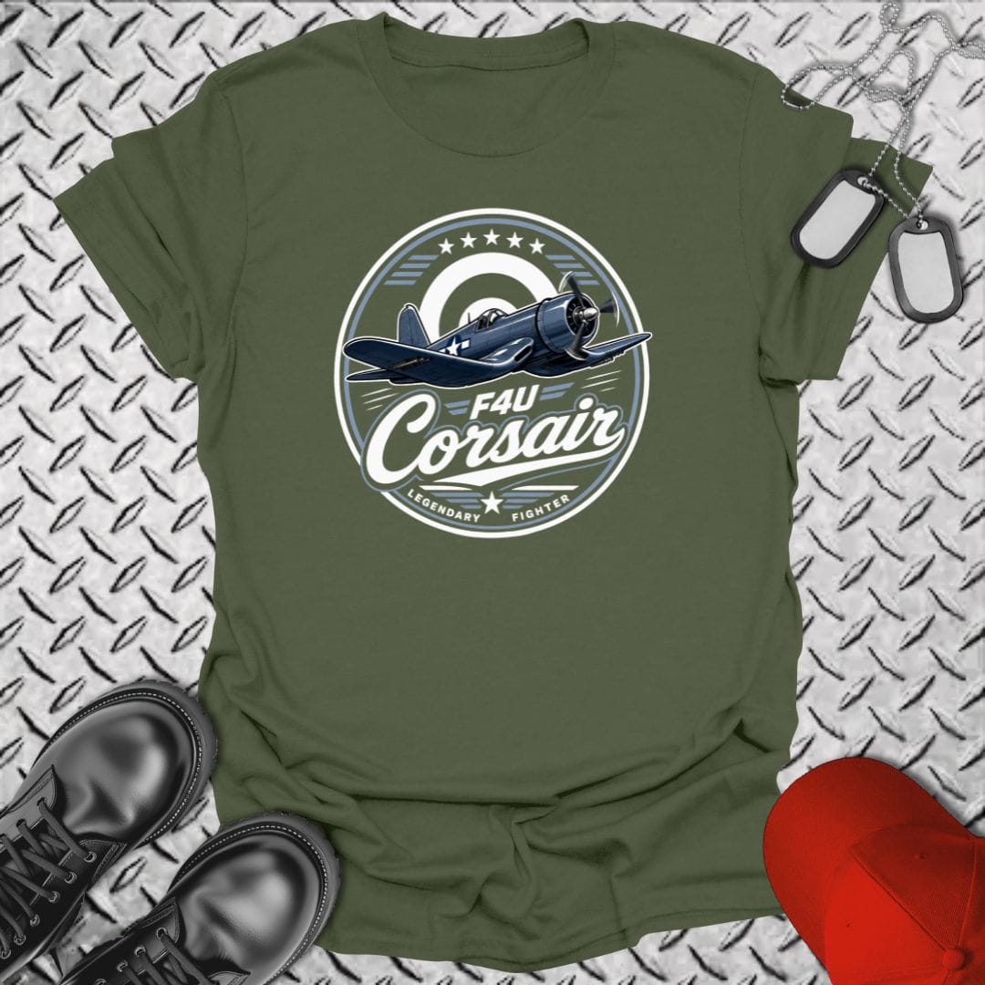 NavyHumor Everyday Tee Military Green / S Legendary Fighter - F4U Corsair