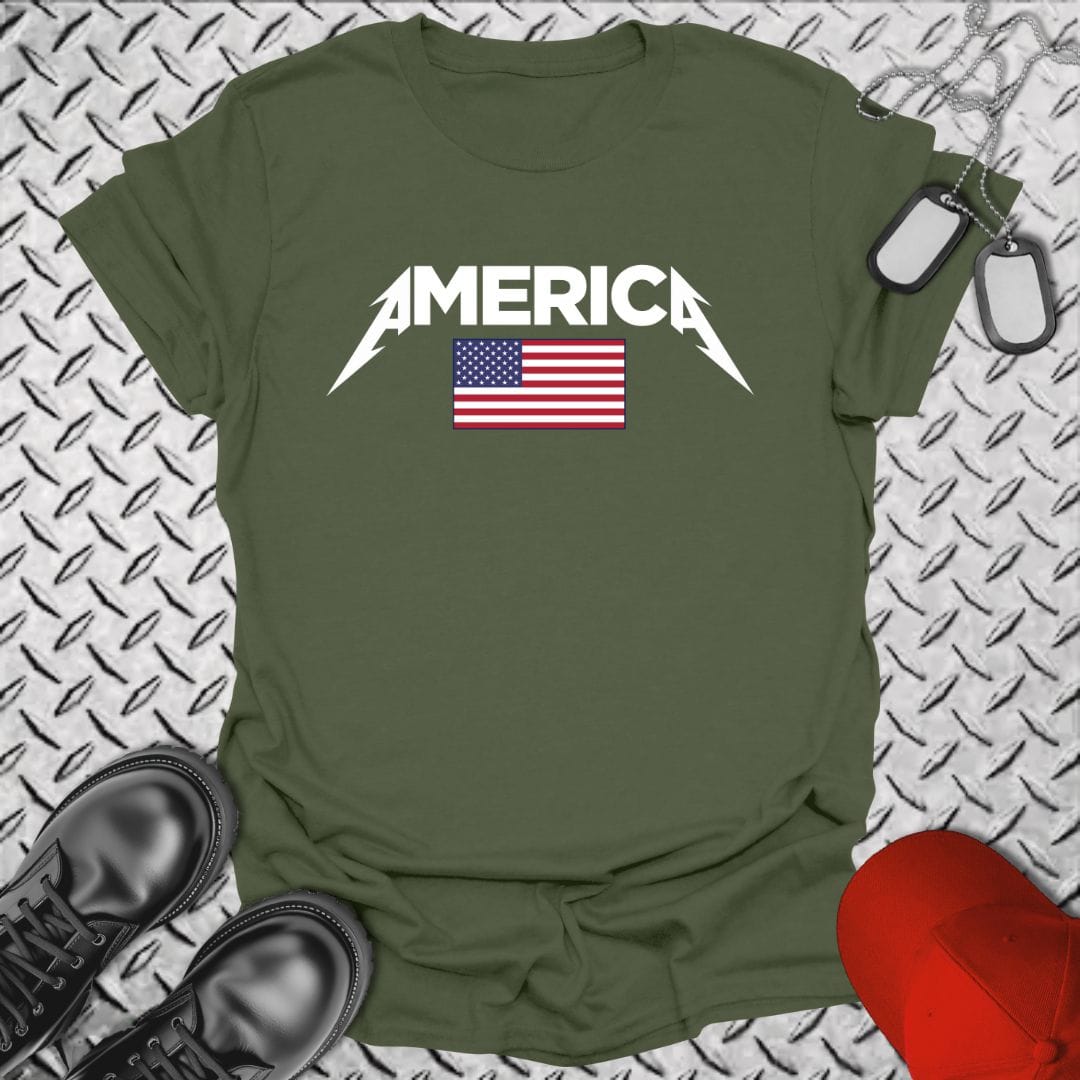 NavyHumor Everyday Tee Military Green / S Metal Merica