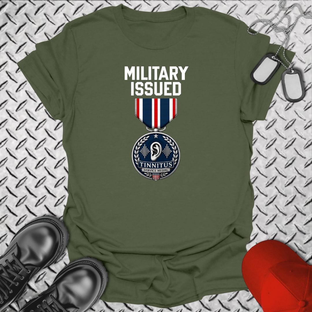 NavyHumor Everyday Tee Military Green / S Military Issued - Tinnitus Medal