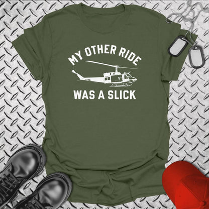 NavyHumor Everyday Tee Military Green / S My Other Ride Was A Slick