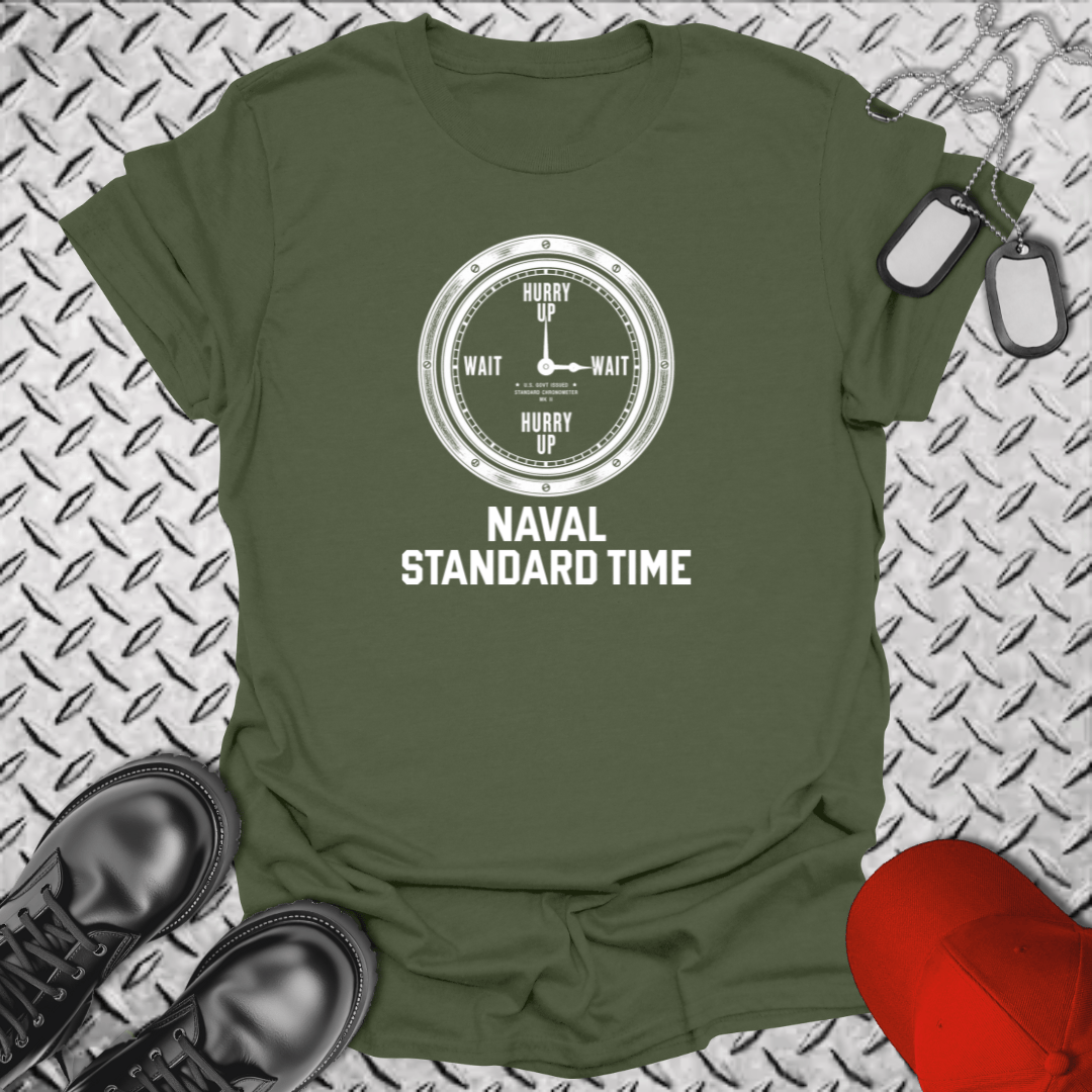 NavyHumor Everyday Tee Military Green / S Naval Standard Time