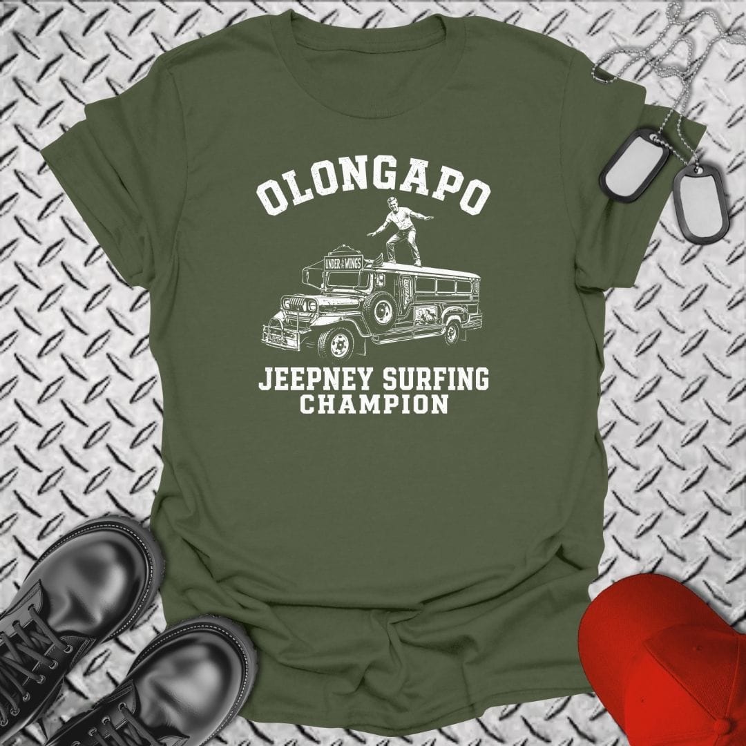 NavyHumor Everyday Tee Military Green / S Olongapo Jeepney Surfing Champion