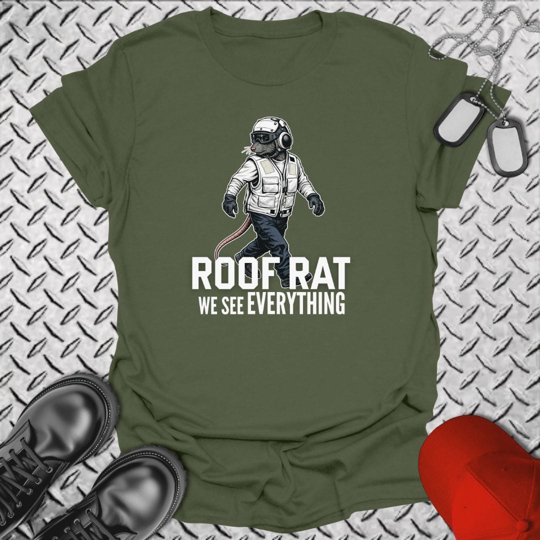 NavyHumor Everyday Tee Military Green / S Roof Rat - White