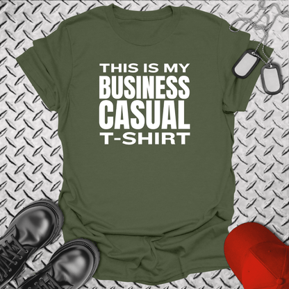 NavyHumor Everyday Tee Military Green / S This Is My Business Casual T-Shirt