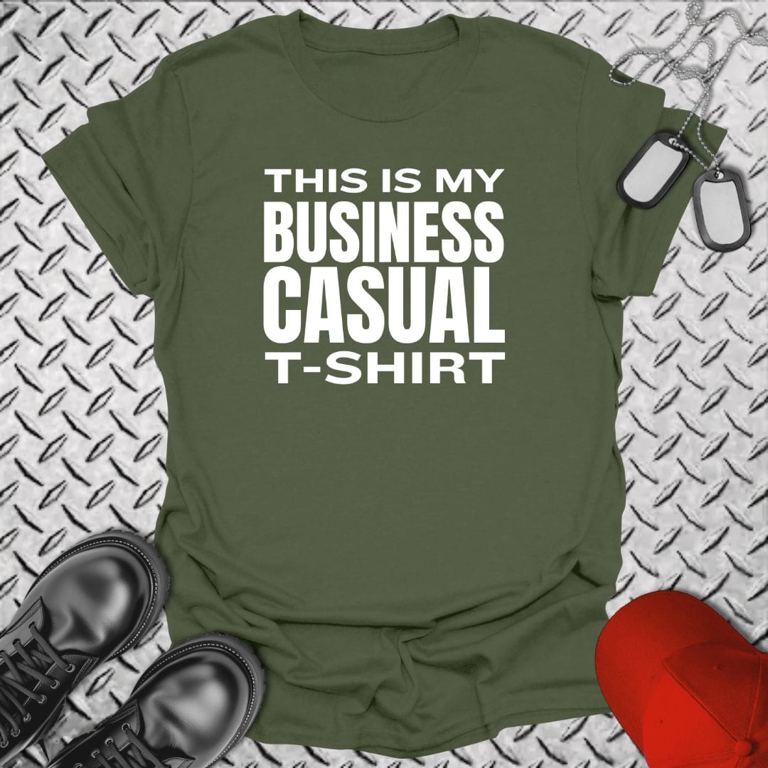 NavyHumor Everyday Tee Military Green / S This Is My Business Casual T-Shirt