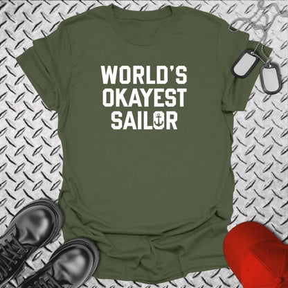 NavyHumor Everyday Tee Military Green / S World's Okayest Sailor