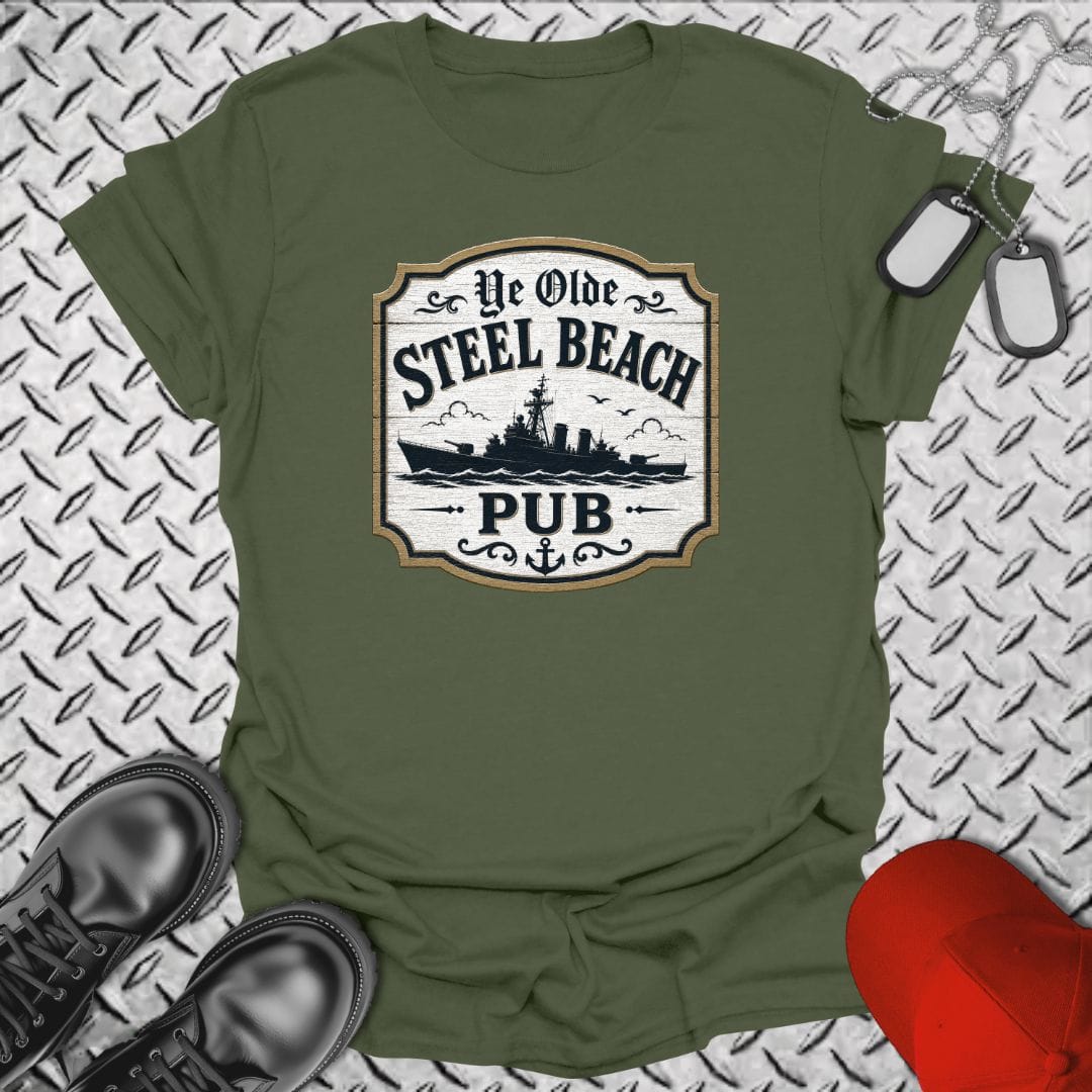 NavyHumor Everyday Tee Military Green / S Ye Olde Steel Beach
