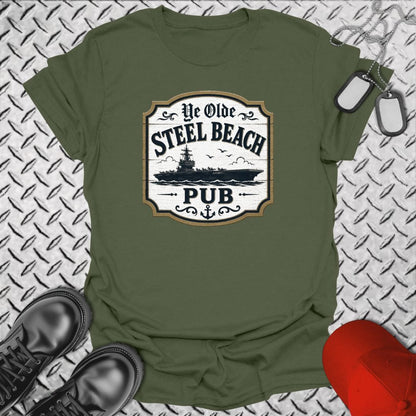 NavyHumor Everyday Tee Military Green / S Ye Olde Steel Beach - Carrier