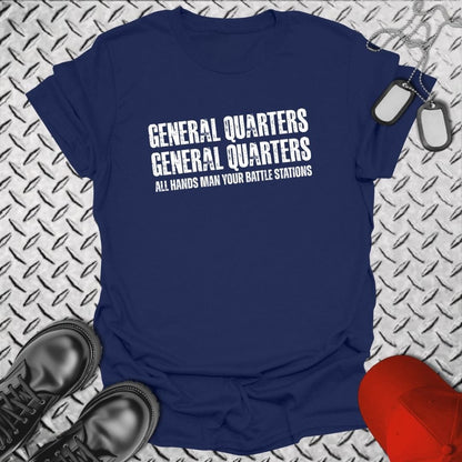 NavyHumor Everyday Tee Navy / S All Hands Man Your Battle Stations