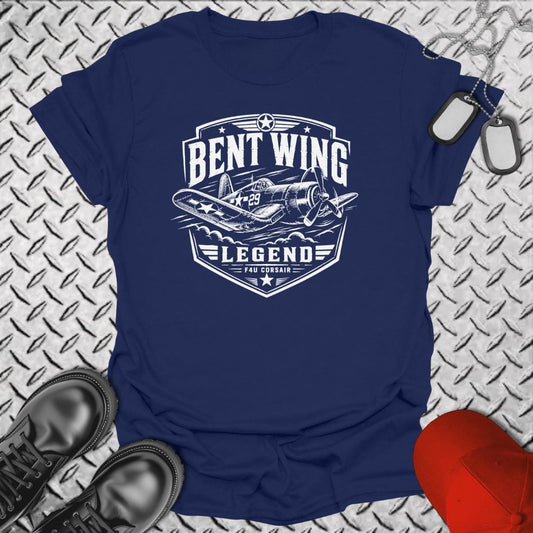 NavyHumor Everyday Tee Navy / S Bent Wing Legend - F4U Corsair