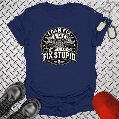 NavyHumor Everyday Tee Navy / S Can't Fix Stupid
