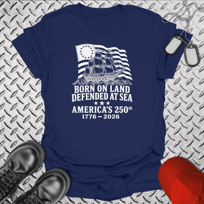 NavyHumor Everyday Tee Navy / S Defended At Sea 250th