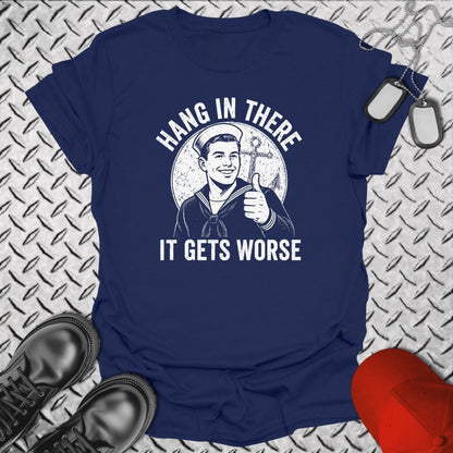 NavyHumor Everyday Tee Navy / S Hang In There, It Gets Worse