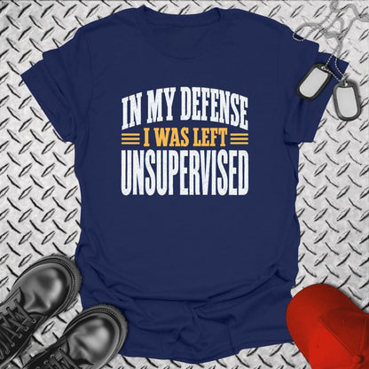 NavyHumor Everyday Tee Navy / S I Was Left Unsupervised