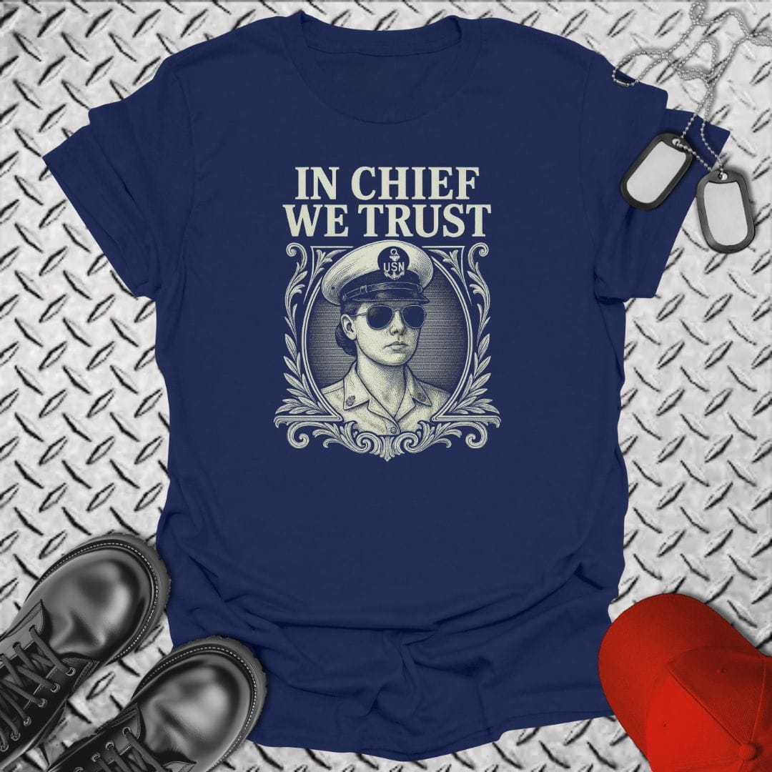 NavyHumor Everyday Tee Navy / S In Chief We Trust - Female