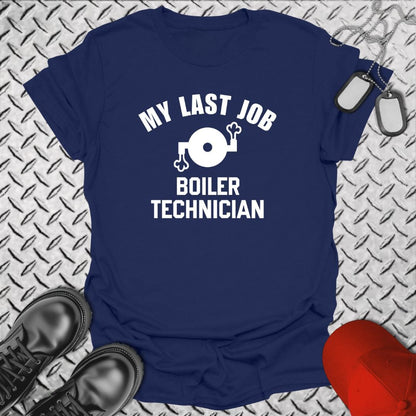 NavyHumor Everyday Tee Navy / S My Last Job - Boiler Technician