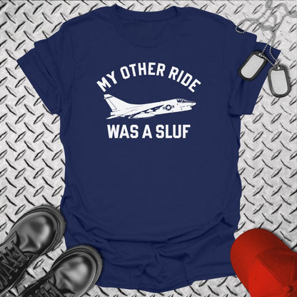 NavyHumor Everyday Tee Navy / S My Other Ride Was A SLUF