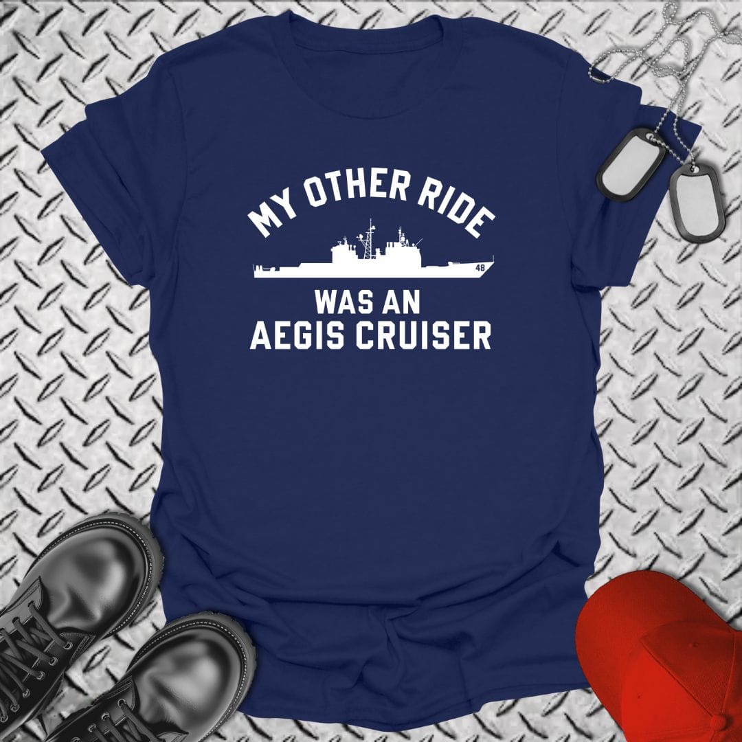 NavyHumor Everyday Tee Navy / S My Other Ride Was An AEGIS Cruiser (CG-48)
