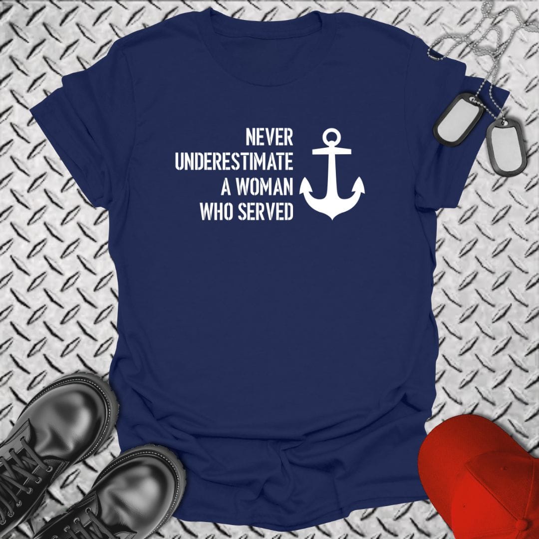 NavyHumor Everyday Tee Navy / S Never Underestimate A Woman