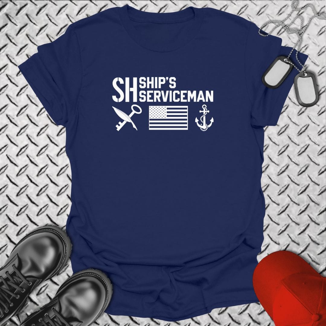 NavyHumor Everyday Tee Navy / S SH - Flag & Anchor