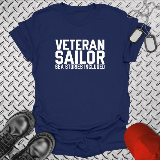 NavyHumor Everyday Tee Navy / S Veteran Sailor - Sea Stories Included