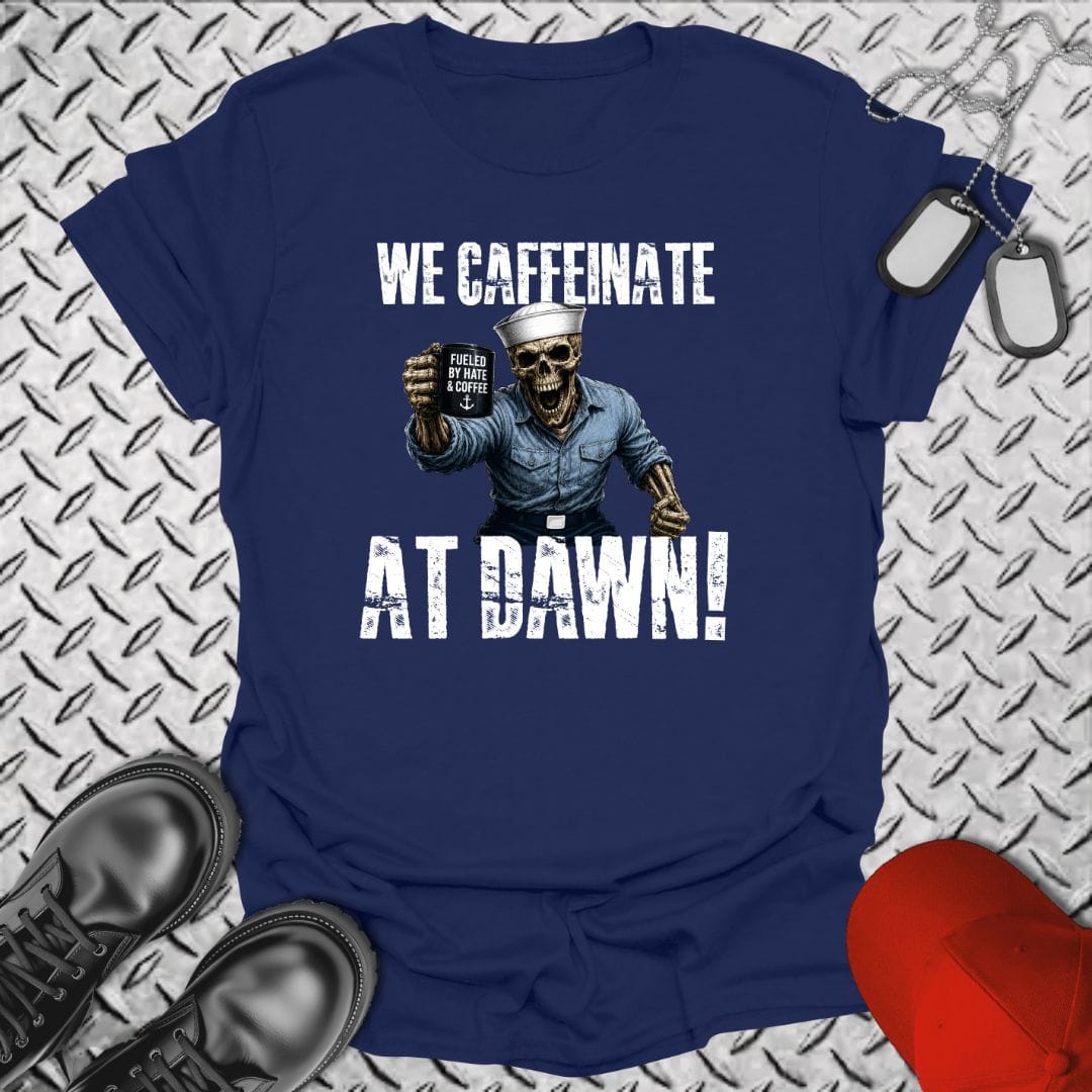 NavyHumor Everyday Tee Navy / S We Caffeinate At Dawn