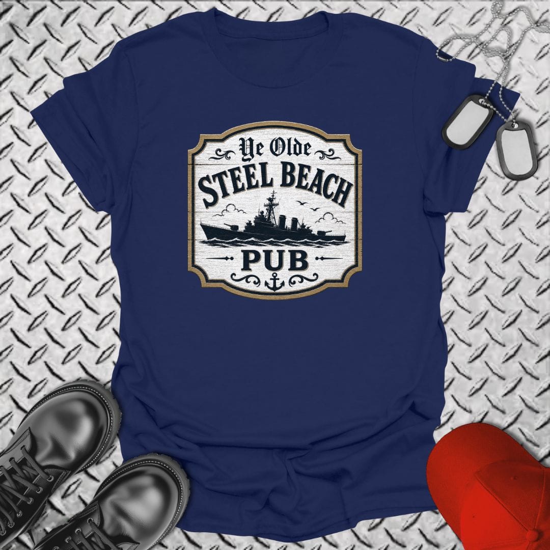 NavyHumor Everyday Tee Navy / S Ye Olde Steel Beach