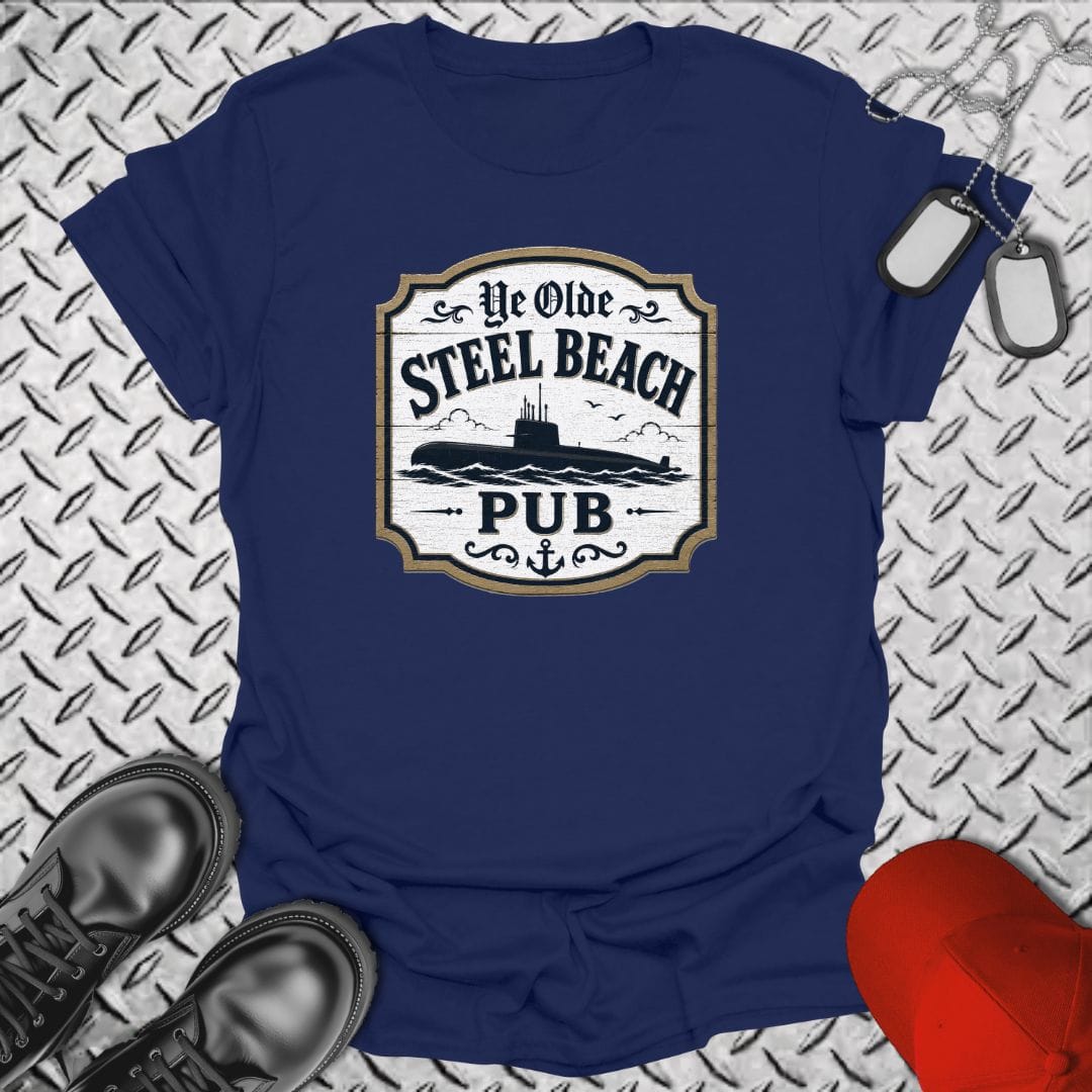 NavyHumor Everyday Tee Navy / S Ye Olde Steel Beach - Submarine
