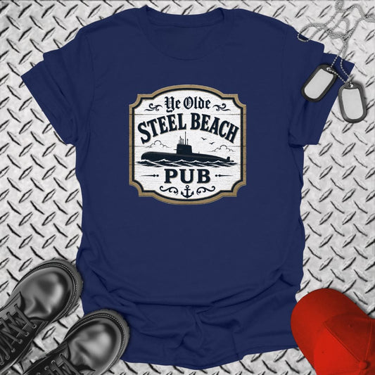 NavyHumor Everyday Tee Navy / S Ye Olde Steel Beach - Submarine