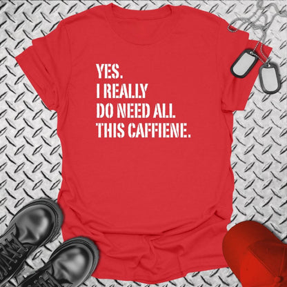 NavyHumor Everyday Tee Red / S All This Caffeine